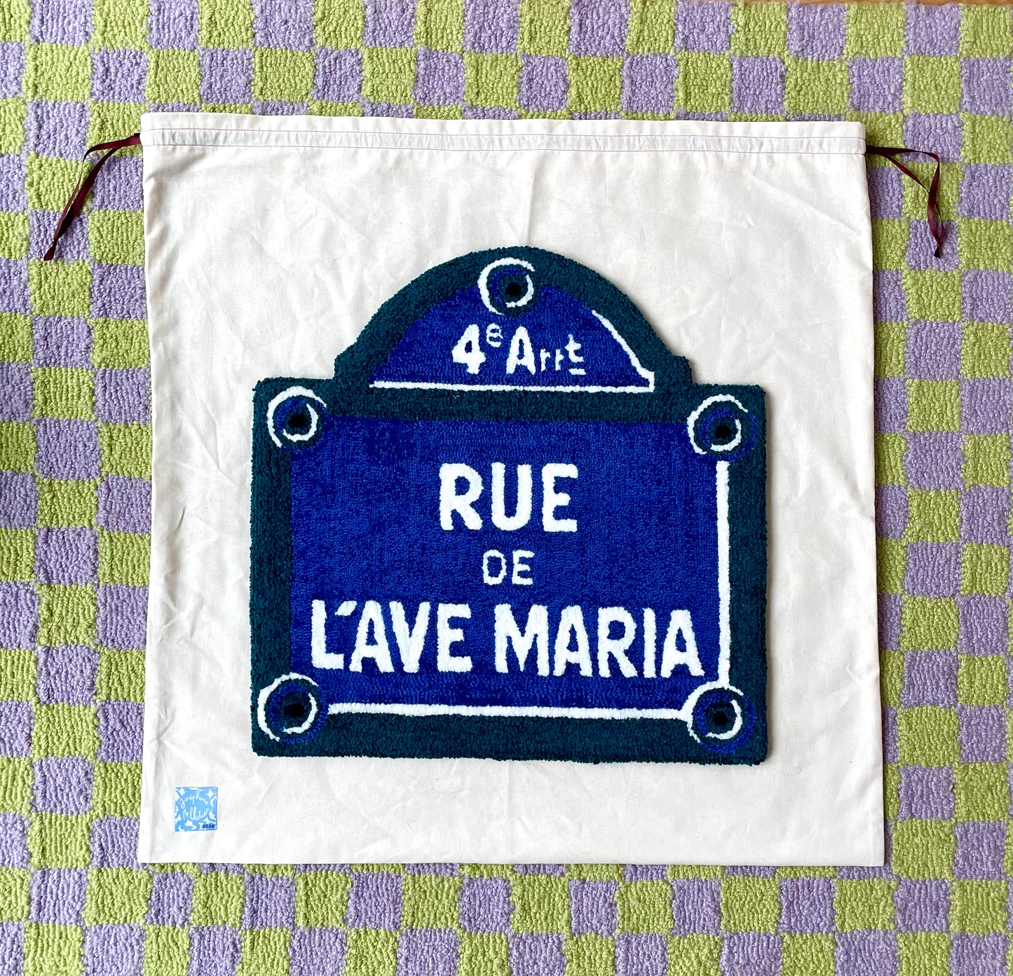 Tapisserie murale artisanale « Rue de l’Ave Maria » Paris 4eme arrondissement