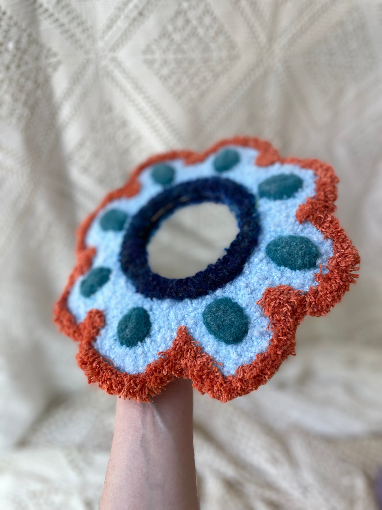 Petite fleur miroir 3D psychédélique (tapisserie murale)