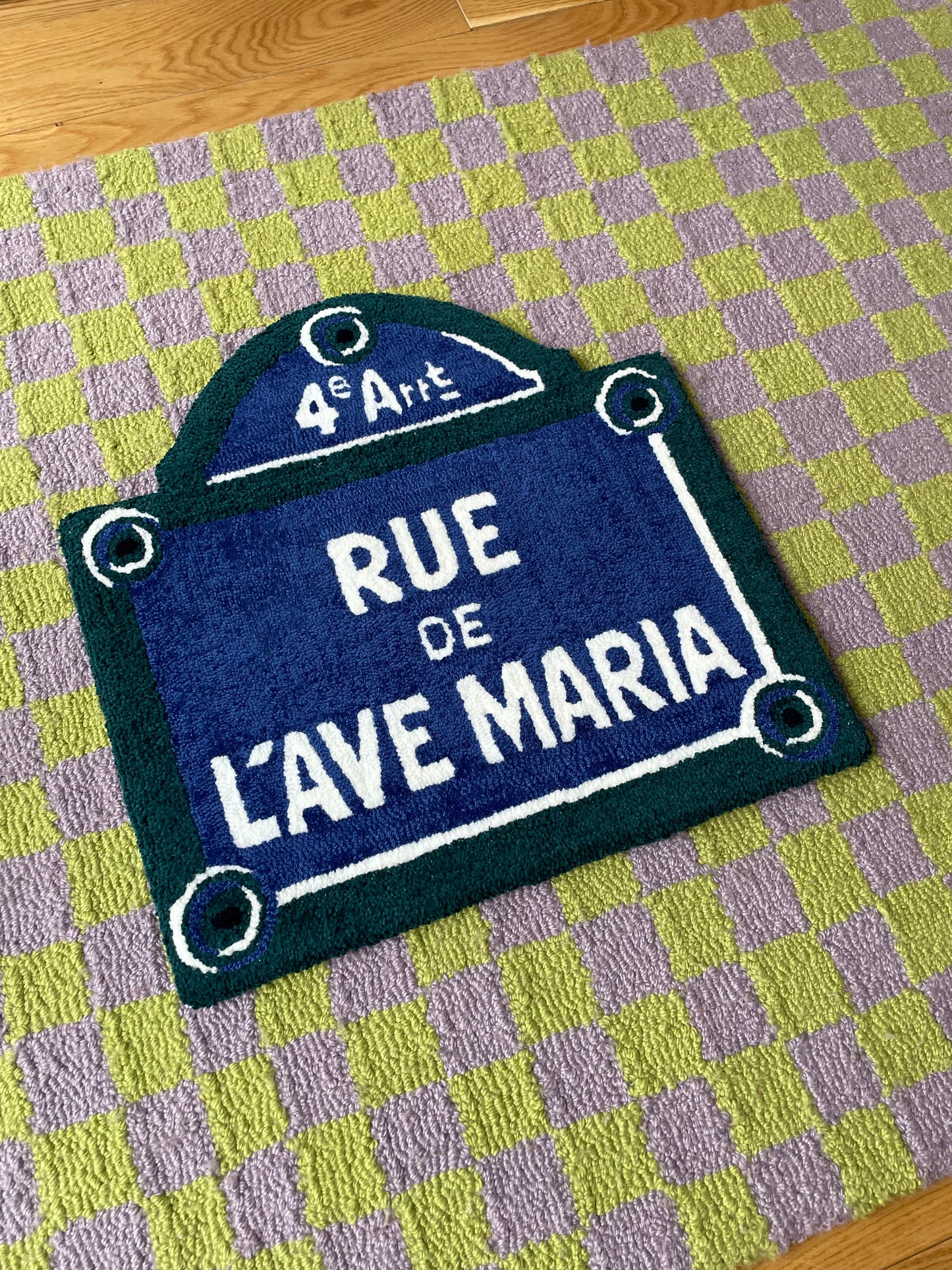 Tapisserie murale artisanale « Rue de l’Ave Maria » Paris 4eme arrondissement