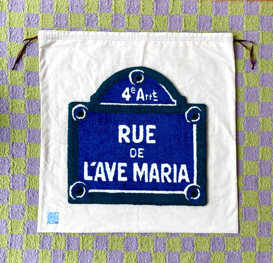 Tapisserie murale artisanale « Rue de l’Ave Maria » Paris 4eme arrondissement