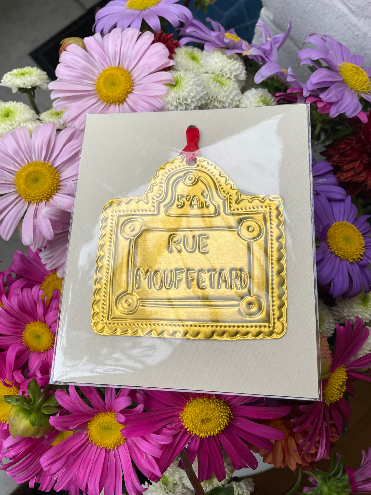 Ornement à suspendre - Plaque de rue parisienne « rue Mouffetard »