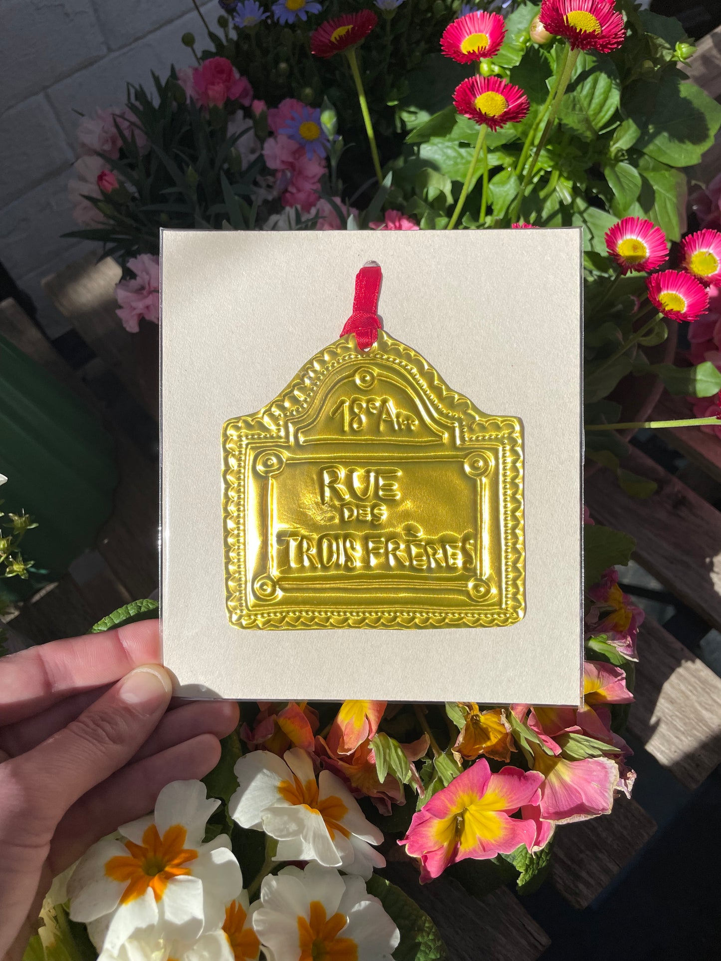 Ornement à suspendre - Plaque de rue parisienne « Rue des Trois Frères » nº16/30