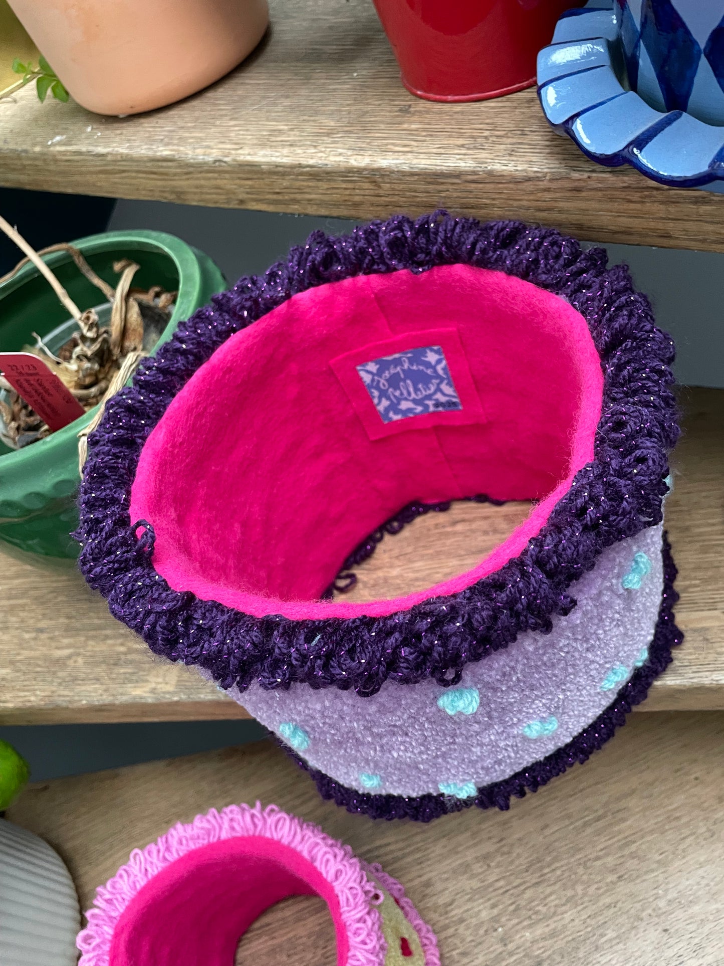 Cache-pot en tufting CAKE LAVANDE • MOYEN ☀️