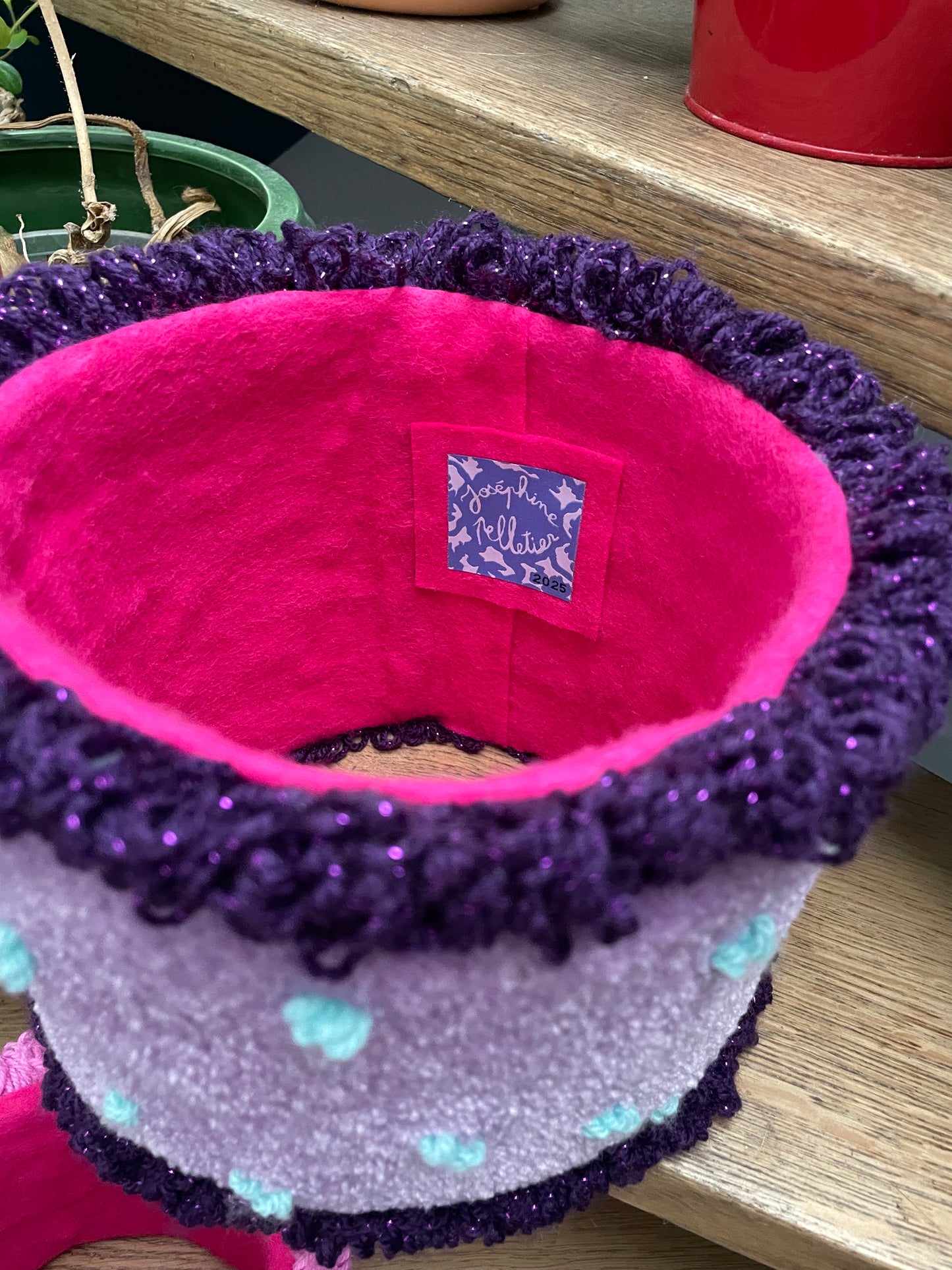 Cache-pot en tufting CAKE LAVANDE • MOYEN ☀️