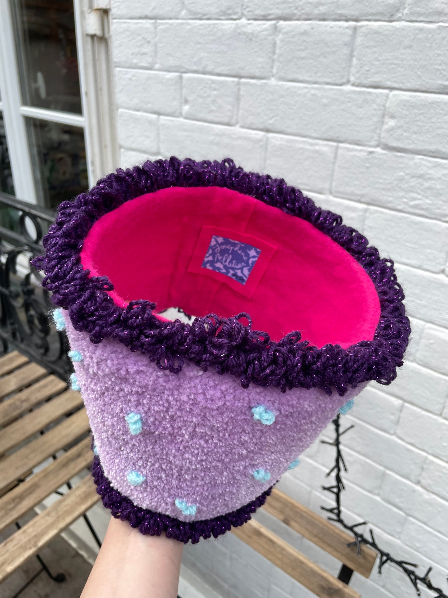 Cache-pot en tufting CAKE LAVANDE • MOYEN ☀️