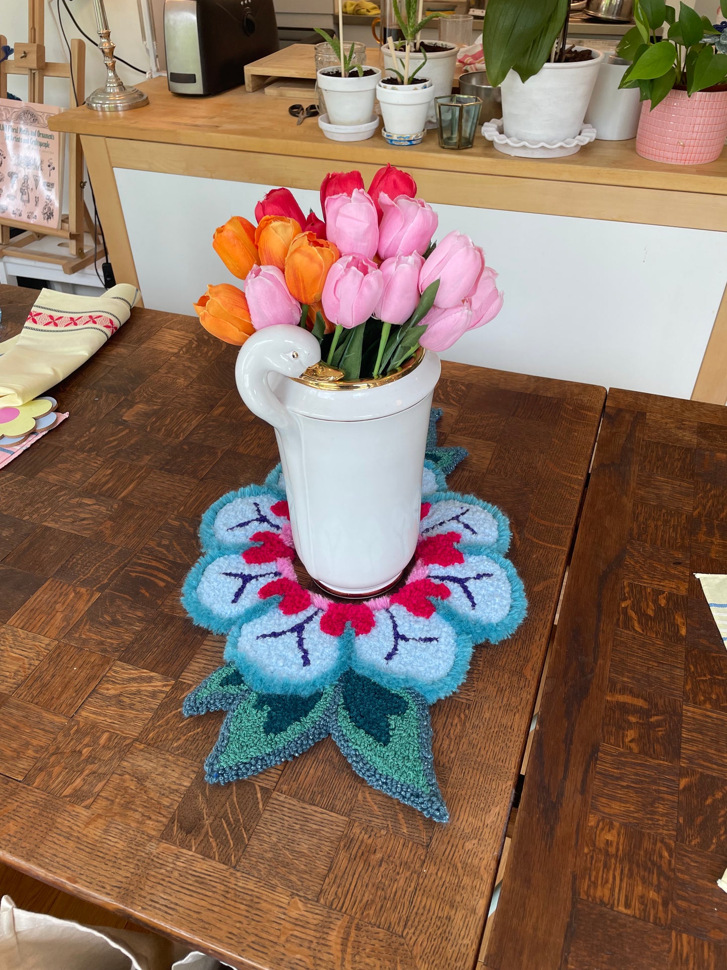 Tapis centre de table floral