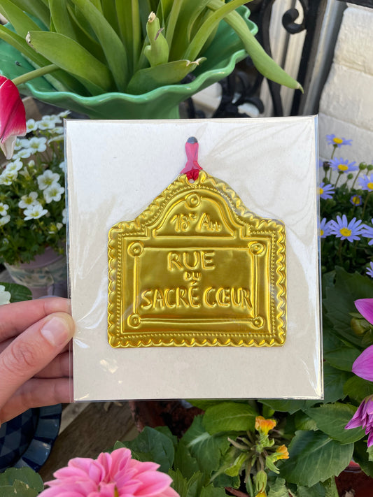 Ornement à suspendre - Plaque de rue parisienne « Rue du Sacré Cœur » nº23/30