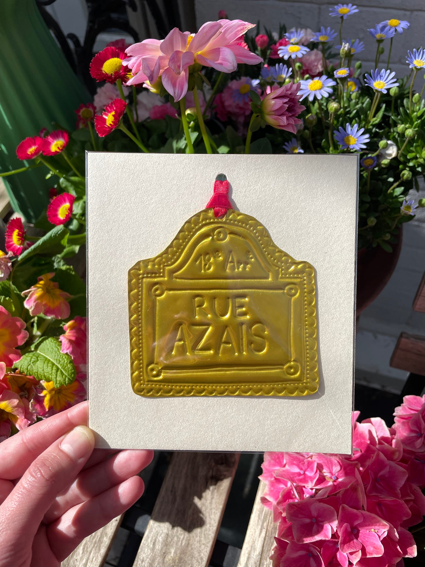 Ornement à suspendre - Plaque de rue parisienne « Rue Azais » nº9/30