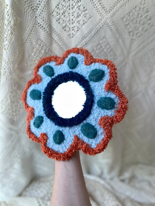 Petite fleur miroir 3D psychédélique (tapisserie murale)