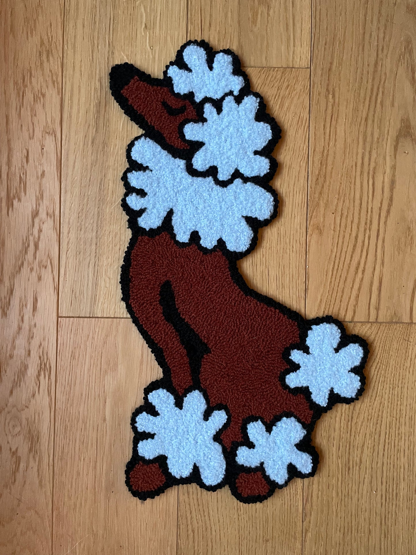 « Bella » Tapisserie caniche décoration murale tufting