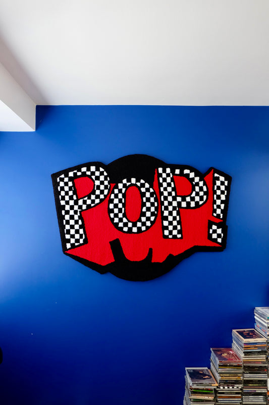 Pop! goes my heart — damier 3D (tapisserie murale)