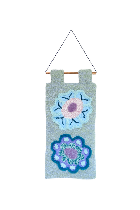 Petite tapisserie murale fleurs groovy