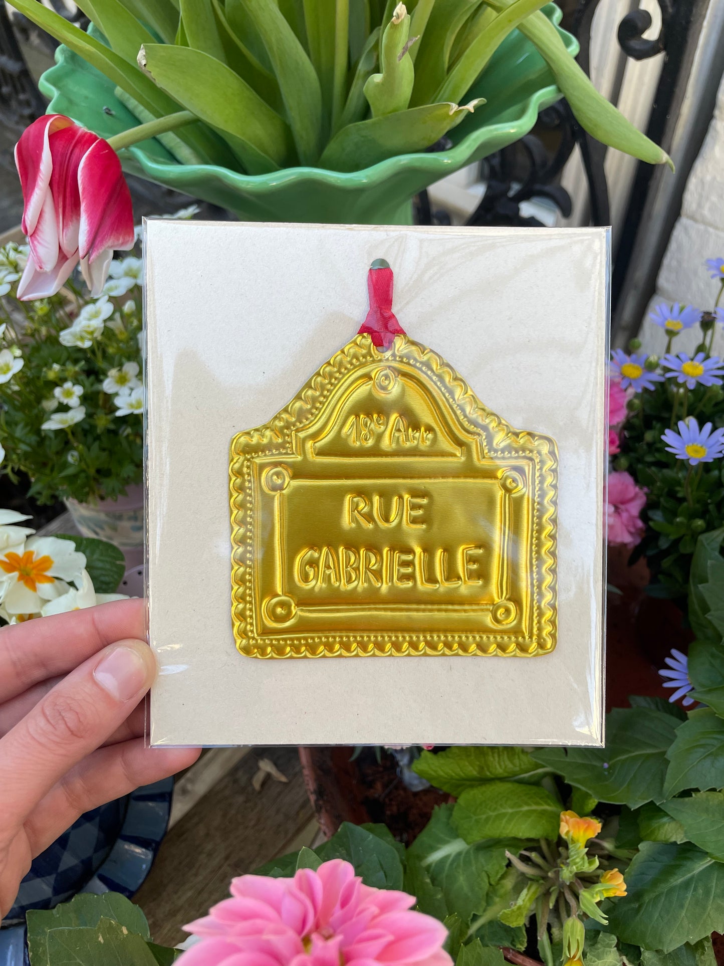 Ornement à suspendre - Plaque de rue parisienne « Rue Gabrielle » nº27/30